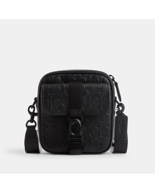COACH Black Shoulder Bag With Logo, for men