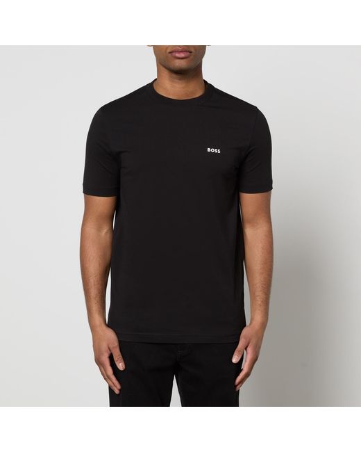 Boss Black Logo-print Cotton-blend Jersey T-shirt for men