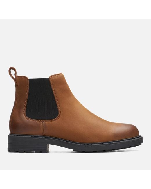 Clarks Brown Orinoco 2 Lane Leather Chelsea Boots