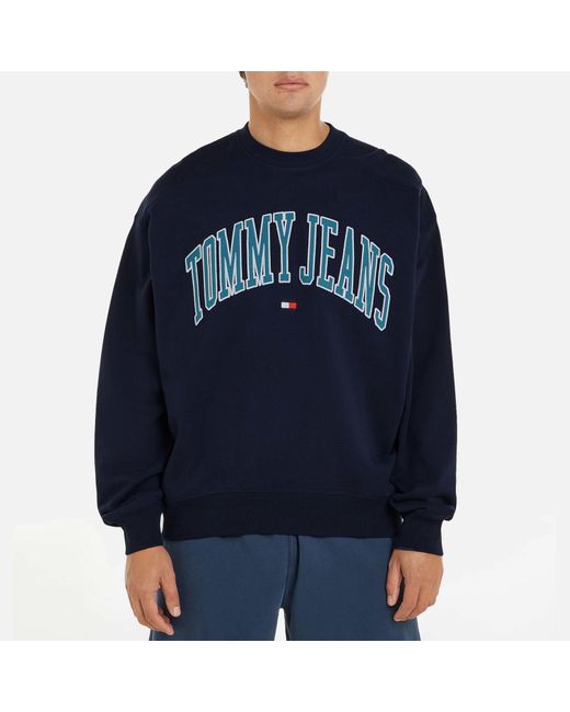 Tommy Hilfiger Blue Boxy Varsity Cotton Sweatshirt for men
