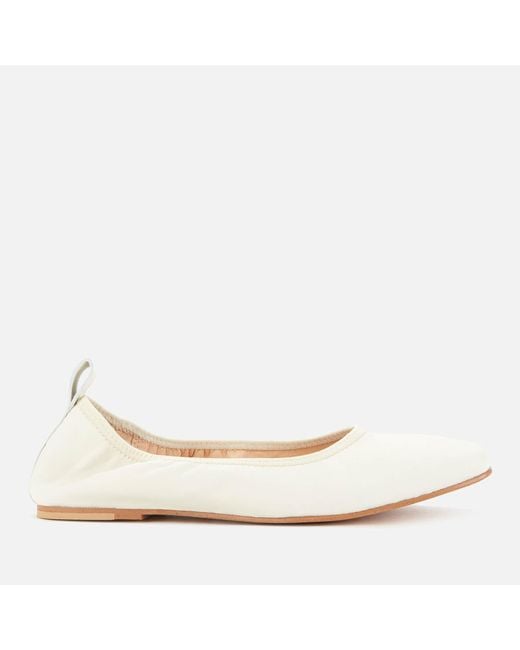 Clarks White Pure Leather Ballet Flats