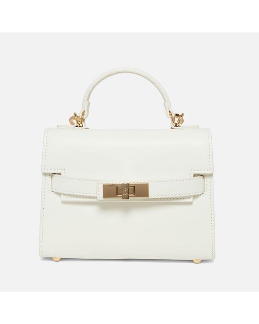 Steve Madden White Bdignify Mini Faux Leather Tote Bag