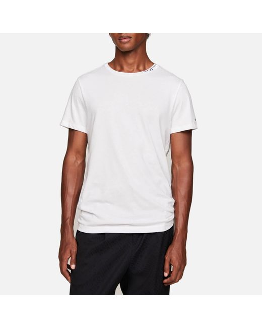 Tommy Hilfiger White Tommy Logo Collar Cotton-jersey T-shirt for men