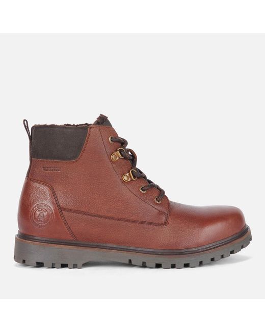 Barbour Brown Storr Waterproof Leather Lace-up Boots for men