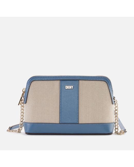 DKNY Blue Bryant Dome Faux Leather Cross Body Bag