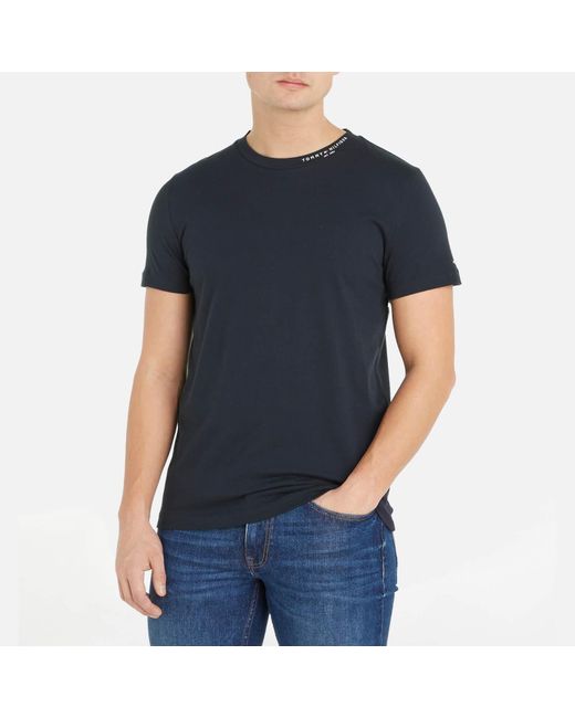 Tommy Hilfiger Blue Tommy Logo Cotton-jersey T-shirt for men