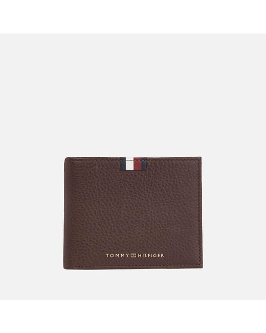 Tommy Hilfiger Brown Corp Mini Leather Wallet for men