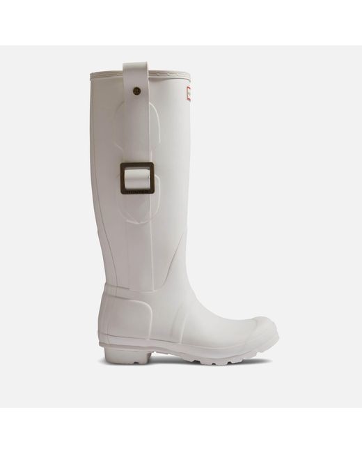 Hunter Gray Original Tall Exaggerated Buckle Rubber Wellies