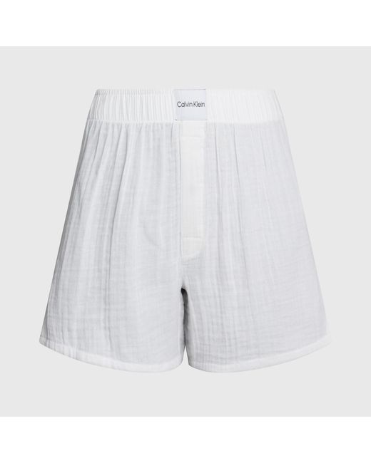 Calvin Klein White Textured Cotton Boxer Shorts