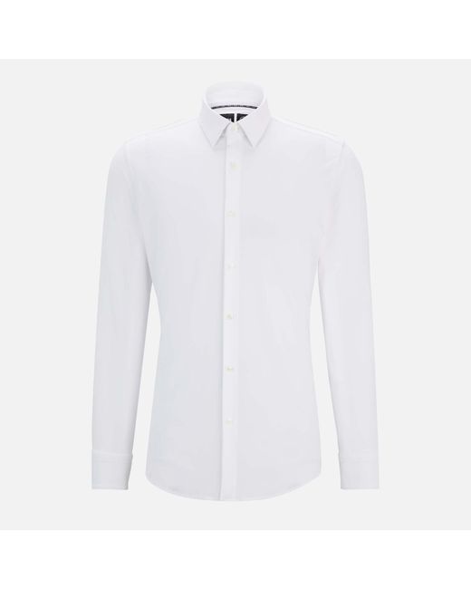 Boss White P-hank Long Sleeved Nylon Shirt for men