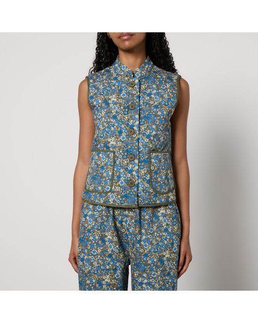 Lolly's Laundry Blue Cairo Floral-print Quilted Cotton Vest