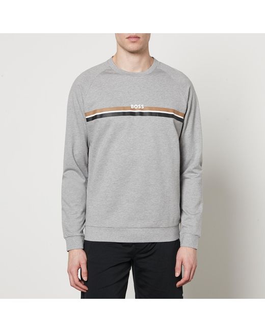 Boss Gray Authentic Cotton-jersey Sweatshirt for men