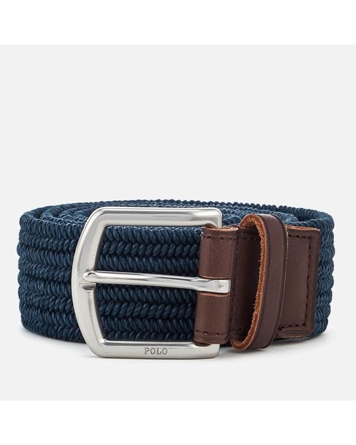 Polo Ralph Lauren Blue Braided Fabric Stretch Belt for men