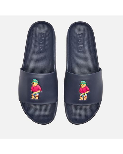 Polo Ralph Lauren Blue Cayson Beach Bear Slide Sandals for men
