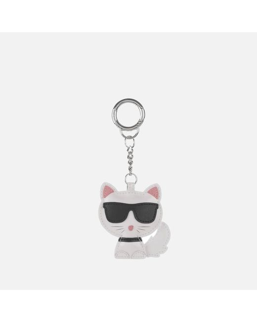 Karl Lagerfeld White K/ikonik Choupette Keychain