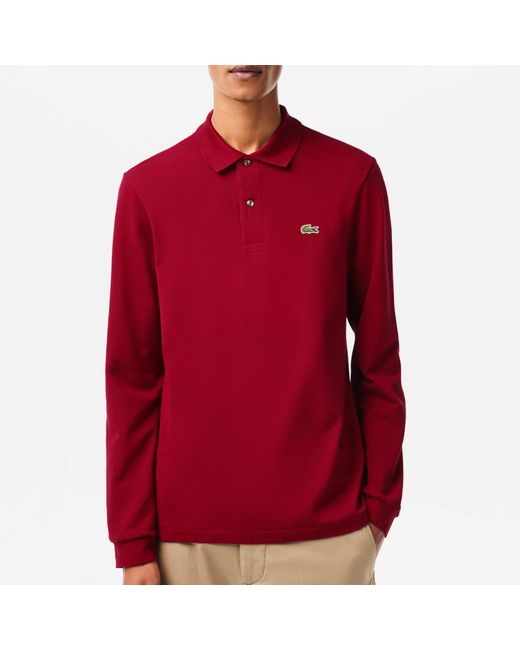 Lacoste Red L1313 Cotton-blend Polo Shirt for men