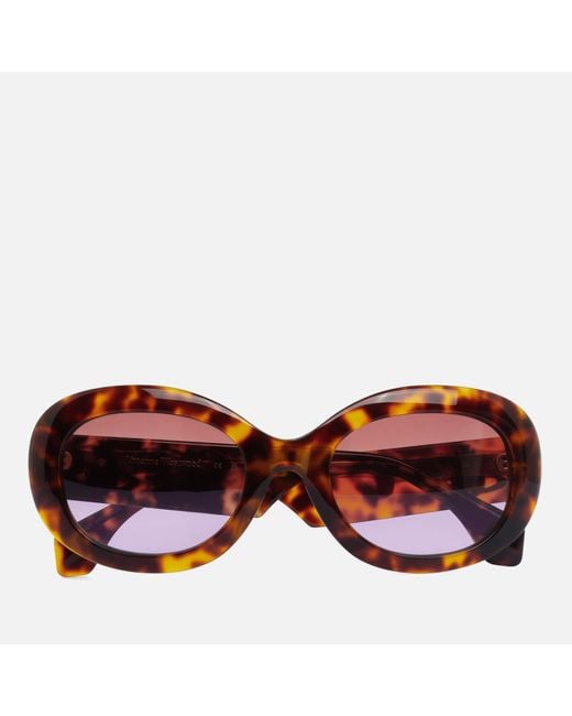 Vivienne Westwood Brown The Vivienne Acetate Oval-frame Sunglasses