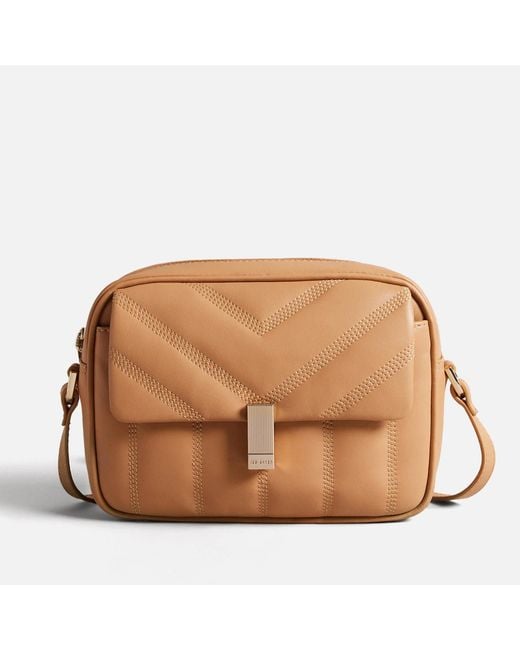 Ted Baker Brown Ayalily Quilted Leather Camera Bag