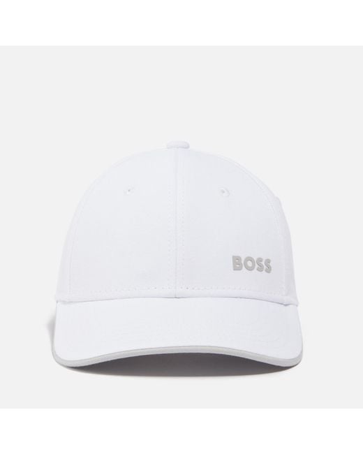 Boss White Bold Cotton-twill Cap for men