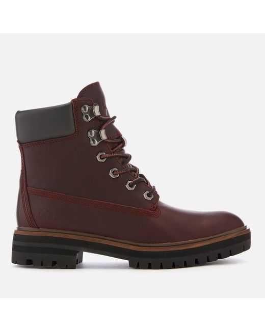 Timberland Brown Womens Burgundy London Square 6 Inch Boots