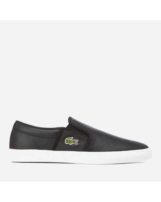 Lacoste Black Gazon Bl 1 Leather Slip-on Trainers for men