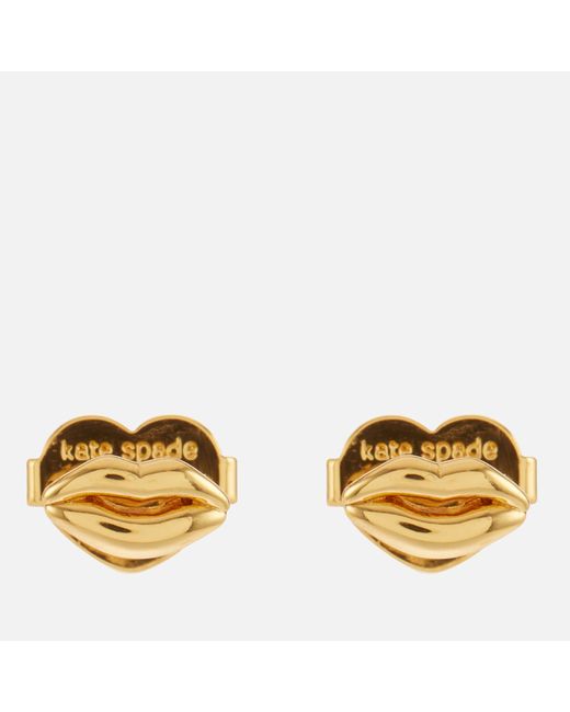 Kate Spade Metallic Mini Lip Gold-tone Stud Earrings