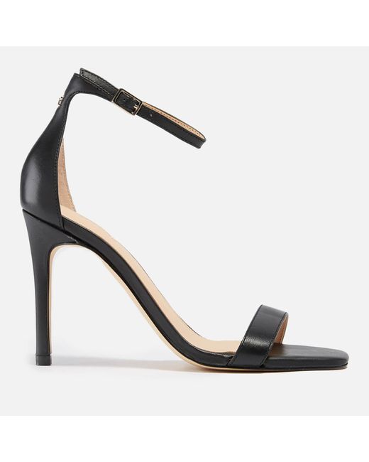 Guess Devon Leather Heeled Sandals in Black | Lyst