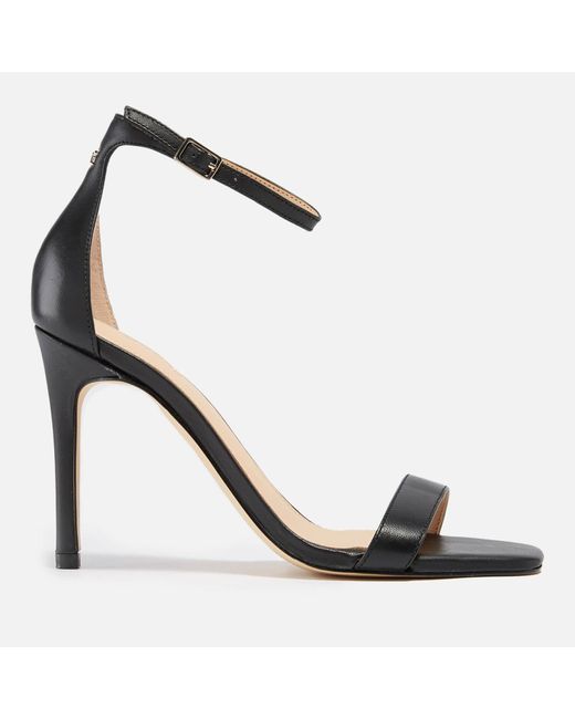 Guess Devon Leather Heeled Sandals in Black Lyst