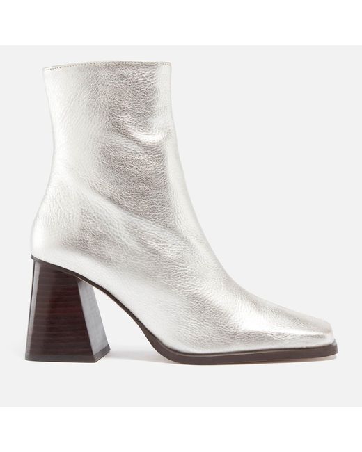 Alohas White South Shimmer Leather Heeled Boots
