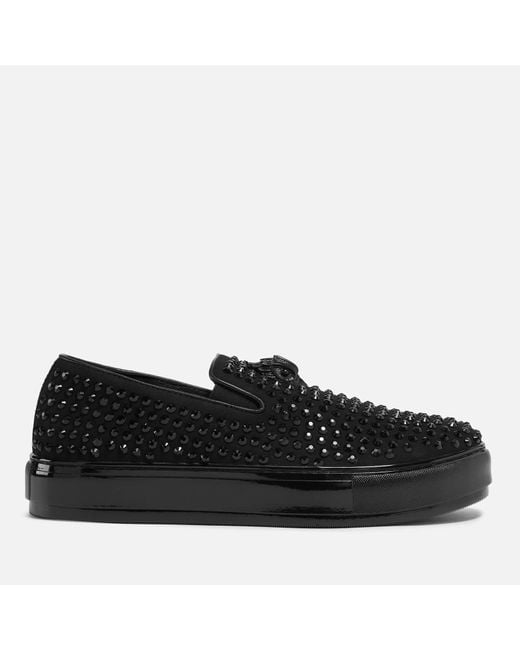 Kurt Geiger Laney Studded Suede Slipon Trainers in Black for Men Lyst
