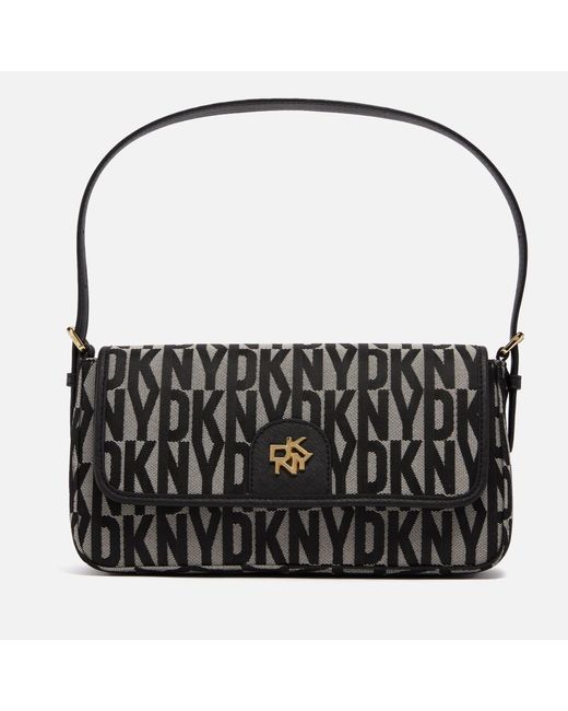 DKNY Black Carol Logo-jacquard Shoulder Bag