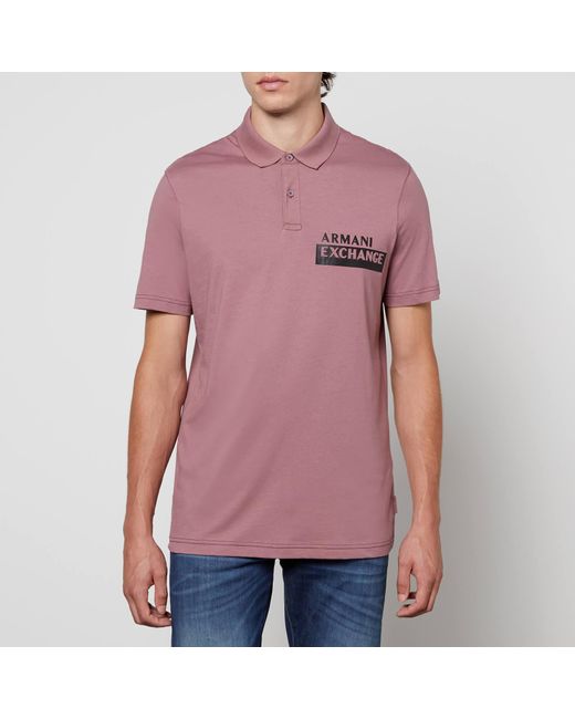 Armani Exchange Purple Cotton-jersey Polo Shirt for men