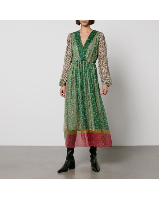 MAX&Co. Green Teruel Printed Chiffon Midi Dress