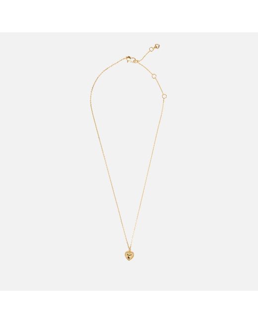 Kate Spade White Heart Of Gold Gold-tone Pendant Necklace