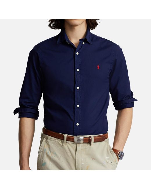 Polo Ralph Lauren Blue Cotton-poplin Sport Shirt for men