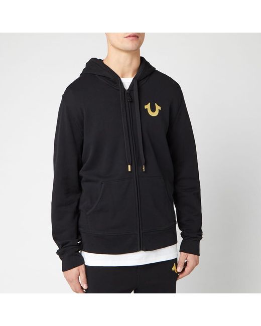 true religion hoodie black and gold