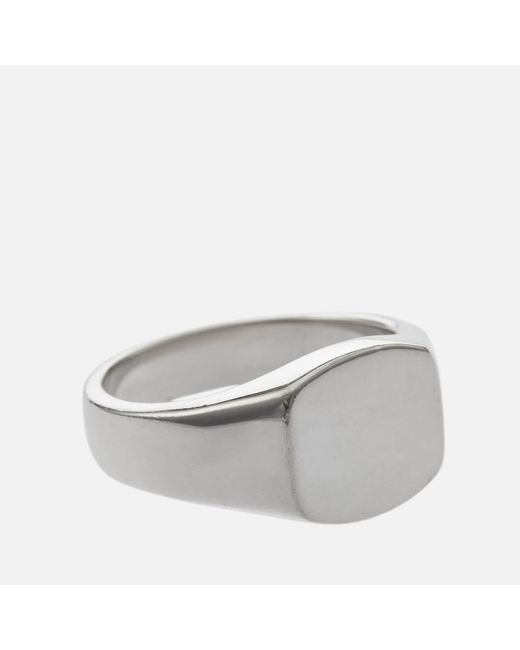 Serge Denimes Gray Sterling Silver Signet Ring for men