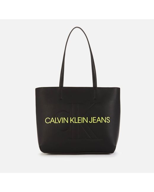 Calvin Klein Black Sculpted Shopper 29 Mono Bag
