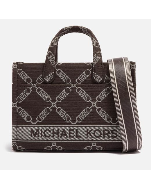 MICHAEL Michael Kors Brown Gigi Small Empire Jacquard Tote Bag