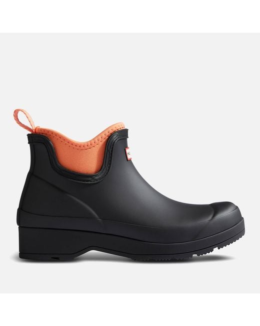 Hunter Black Play Neoprene And Rubber Chelsea Boots