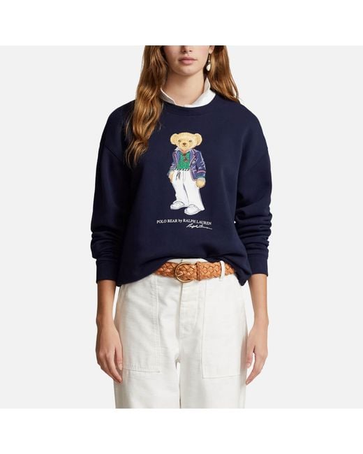 Polo Ralph Lauren Blue Bear Cotton-blend Jersey Sweatshirt