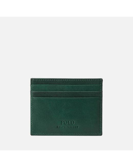 Polo Ralph Lauren Green Embroidered Leather Cardholder for men