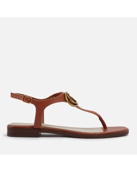 Guess Brown Miry Leather Sandals