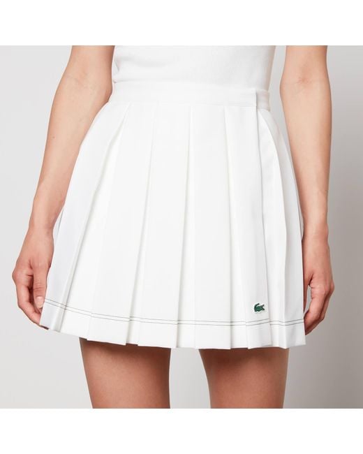 Lacoste White Pleated Twill Mini Skirt