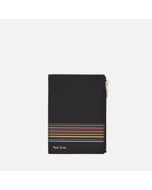 Paul Smith Black Stripe Leather Cardholder for men
