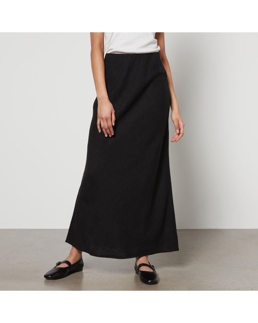 Nobody's Child Black Mila Linen-blend Maxi Skirt