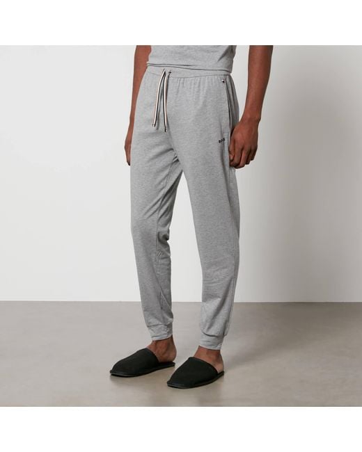 Boss Gray Stretch-cotton Jersey Joggers for men