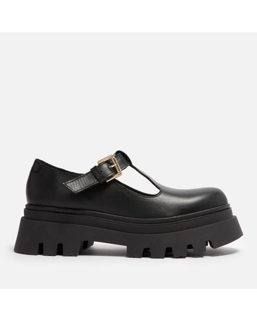 Alohas Diane Leather Mary Jane Flats in Black | Lyst