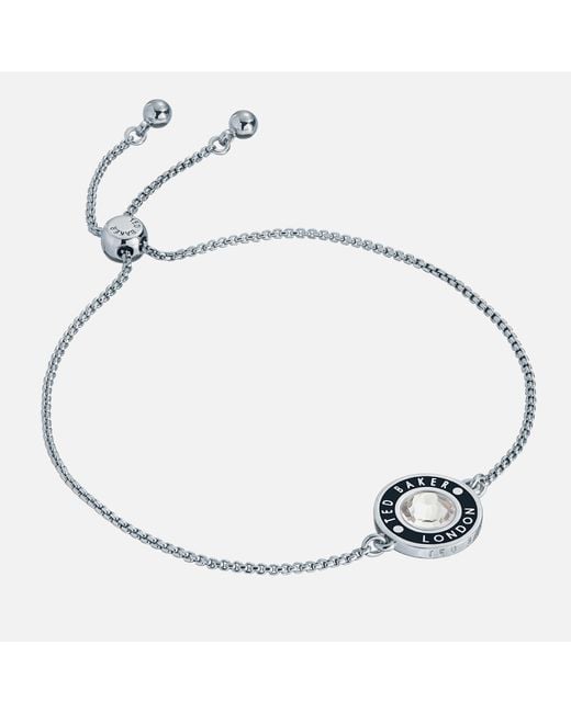 Ted Baker Blue Cherla Button Silver-plated Bracelet