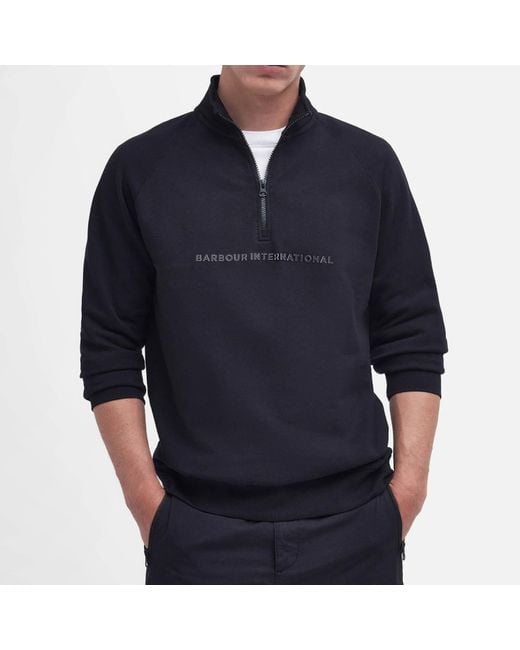 Barbour Blue Shadow Logo Cotton-blend Sweatshirt for men